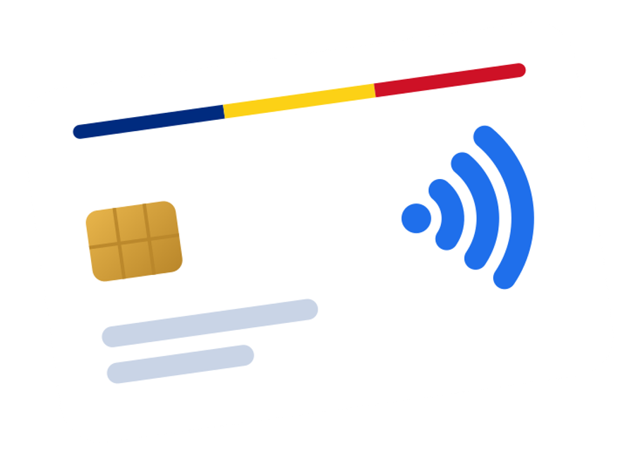 Identity card with the contactless reading symbol